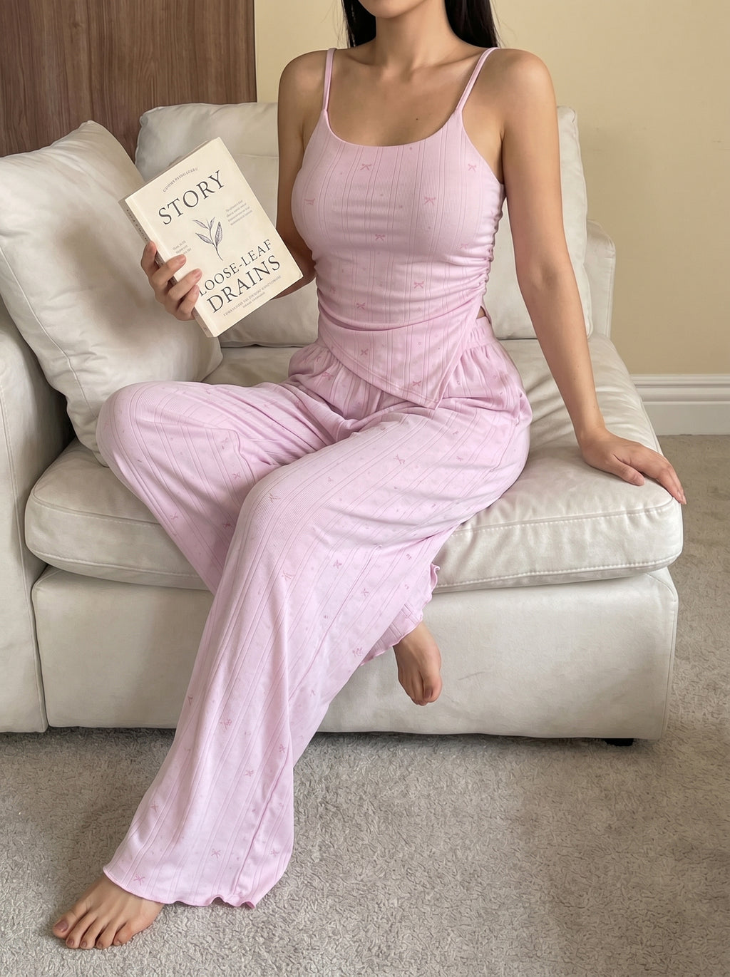 Blush Ribbon Lounge Set 🎀