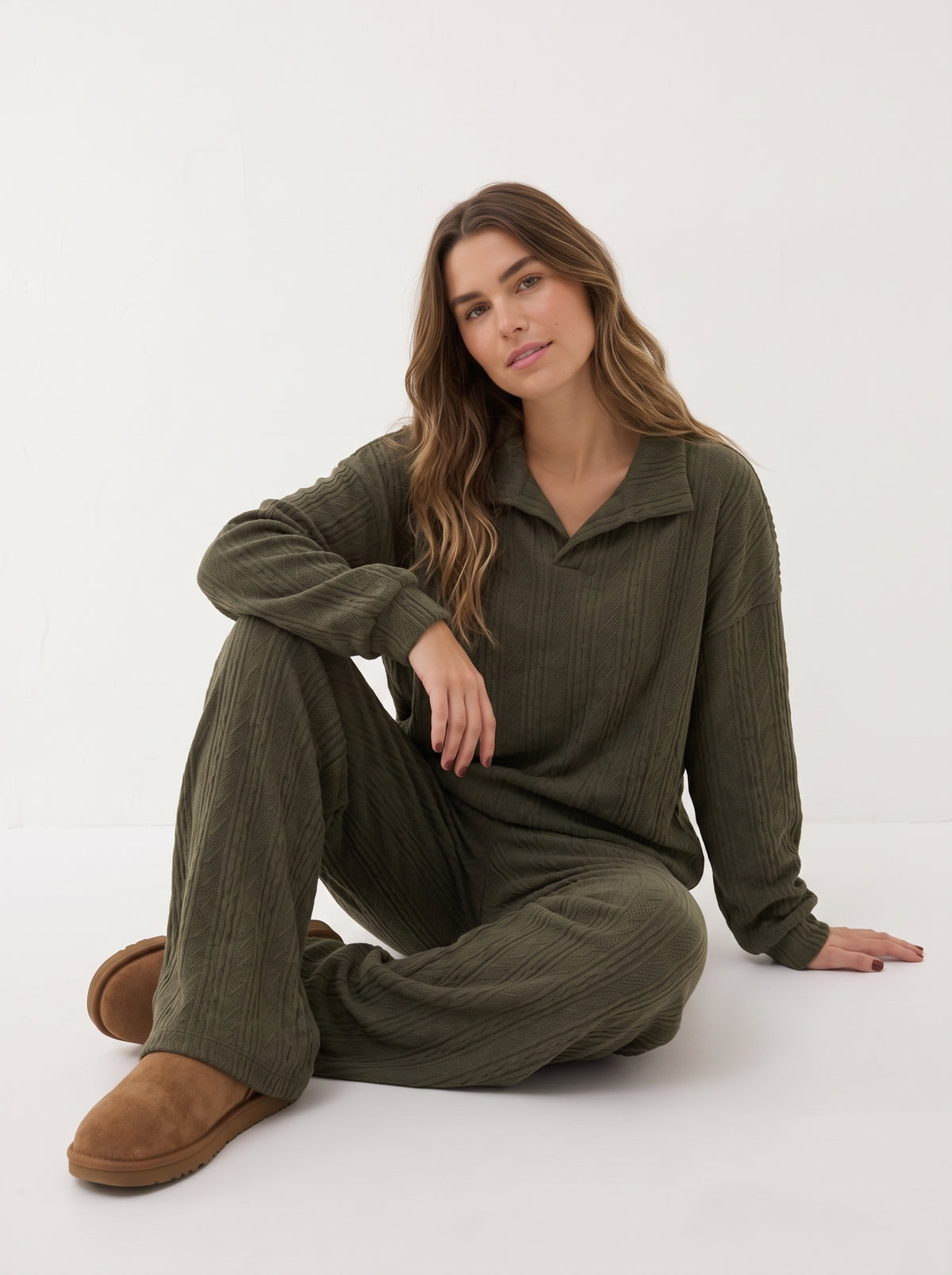 Olive knit set